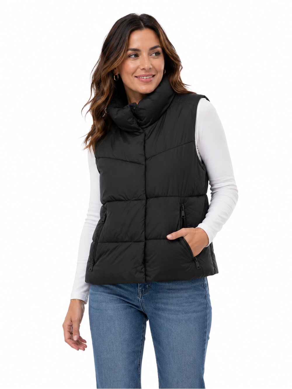 AQUA Athletic Puffer Vest Black Medium Bloomingdale’s Exclusive NWT Quilted Zip